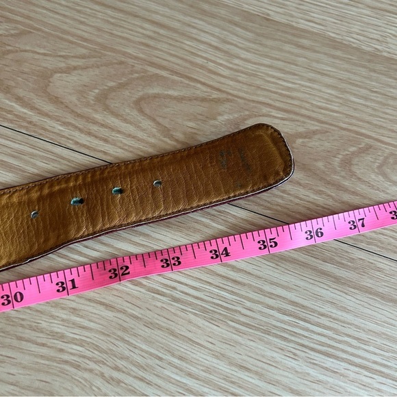 Brown Leather Aztec Southwestern Belt 36” - Picture 4 of 10